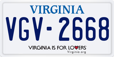 VA license plate VGV2668
