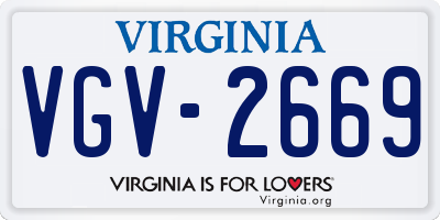 VA license plate VGV2669