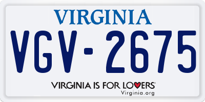 VA license plate VGV2675