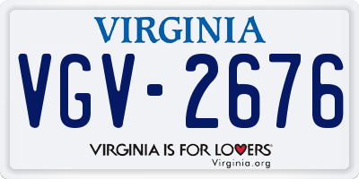 VA license plate VGV2676