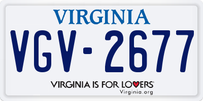 VA license plate VGV2677