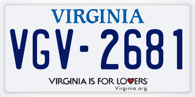 VA license plate VGV2681