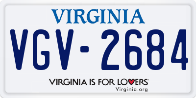 VA license plate VGV2684