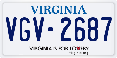 VA license plate VGV2687
