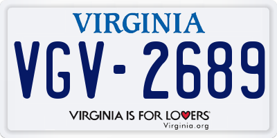 VA license plate VGV2689