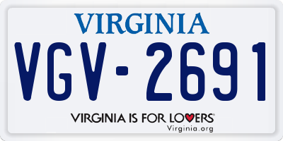 VA license plate VGV2691