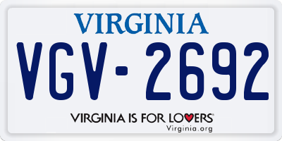 VA license plate VGV2692