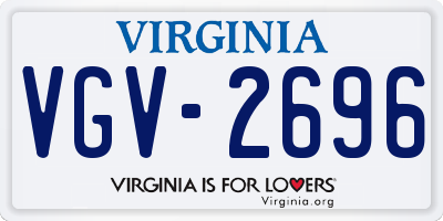 VA license plate VGV2696