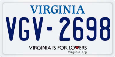 VA license plate VGV2698