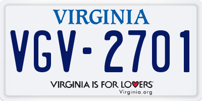 VA license plate VGV2701