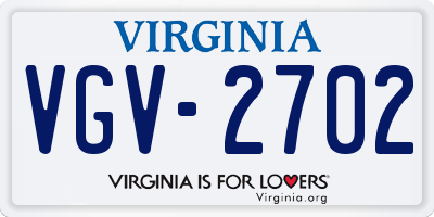 VA license plate VGV2702