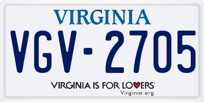 VA license plate VGV2705