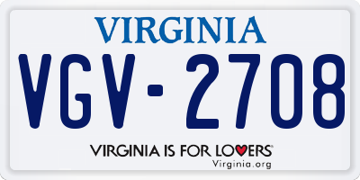 VA license plate VGV2708