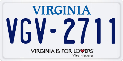 VA license plate VGV2711