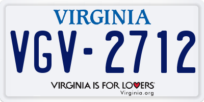 VA license plate VGV2712