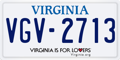 VA license plate VGV2713