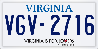 VA license plate VGV2716