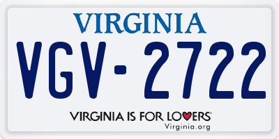 VA license plate VGV2722