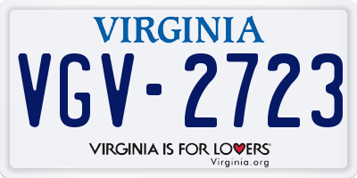 VA license plate VGV2723