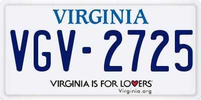 VA license plate VGV2725