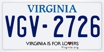 VA license plate VGV2726