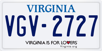 VA license plate VGV2727