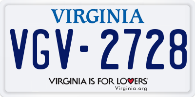VA license plate VGV2728