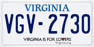 VA license plate VGV2730