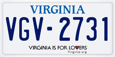 VA license plate VGV2731