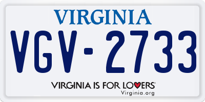 VA license plate VGV2733