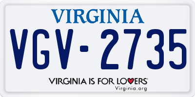 VA license plate VGV2735