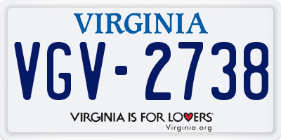 VA license plate VGV2738