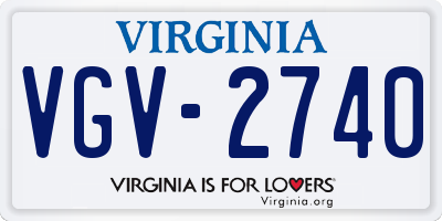 VA license plate VGV2740