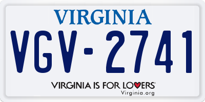 VA license plate VGV2741