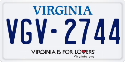 VA license plate VGV2744