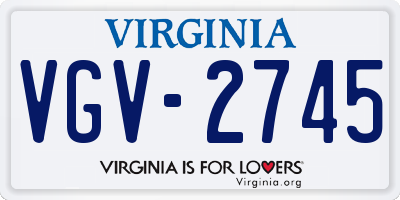 VA license plate VGV2745