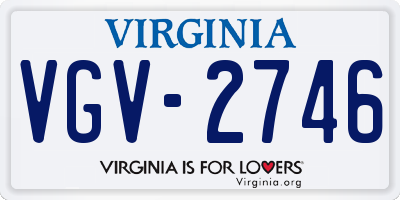 VA license plate VGV2746