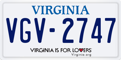 VA license plate VGV2747