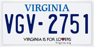 VA license plate VGV2751