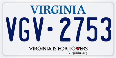 VA license plate VGV2753