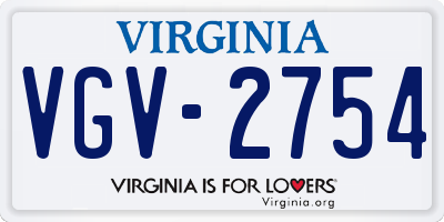 VA license plate VGV2754