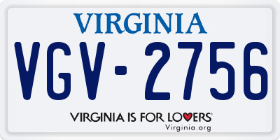 VA license plate VGV2756