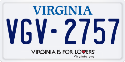 VA license plate VGV2757