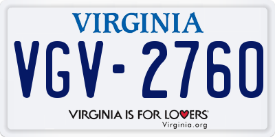 VA license plate VGV2760