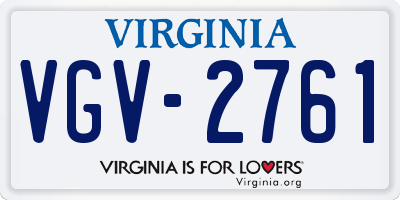 VA license plate VGV2761
