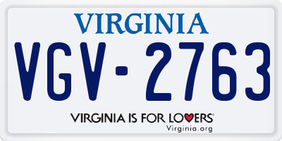 VA license plate VGV2763