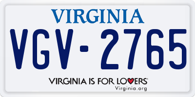 VA license plate VGV2765