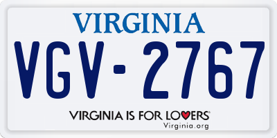 VA license plate VGV2767