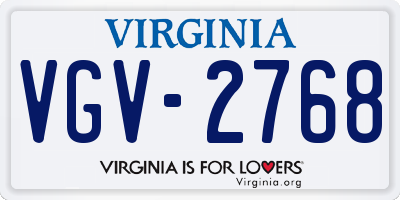 VA license plate VGV2768