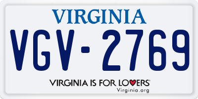 VA license plate VGV2769